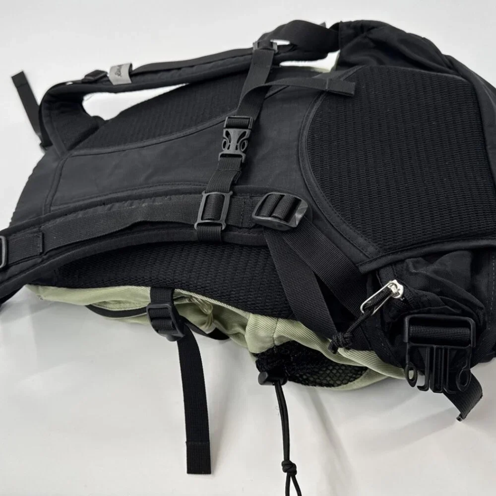 Eddie Bauer Backpack Hiking Black Green Insulated Pocket School Travel w/ Cover